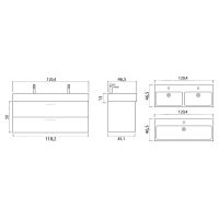 Тумба под раковину Creto Tivoli 120 Due 8-1393W подвесная Белая — фото 5, Тумбы под раковину