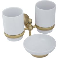 Стакан для зубных щеток с мыльницей Veragio Gialetta VR.GIL-6443.BR Бронза — фото 1, Стаканы для зубных щеток