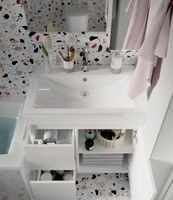 Тумба под раковину 1MarKa Cube 75Н У79532 Белый глянец — фото 3, Мебель для ванной