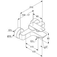 Товар: Смеситель для ванны Kludi Ameo 414450575 Хром - фото 3 Смеситель для ванны Kludi Ameo 414450575 Хром — фото 3, Смеситель для ванны