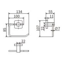 Держатель туалетной бумаги CeramaLux Quadro 61907A Хром — фото 2, Держатели туалетной бумаги