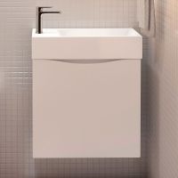 Тумба под раковину Art&Max Liberty-500-1D-SO-BL-R подвесная Белый глянец — фото 3, Мебель для ванной