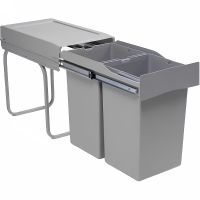 Система сортировки мусора Alveus Albio 20 2x14 L 1090335 Серая — фото 1, Системы сортировки мусора