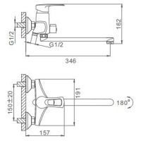 Товар: Смеситель для ванны Frap H66 F2266 универсальный Хром - фото 5 Смеситель для ванны Frap H66 F2266 универсальный Хром — фото 5, Смеситель для ванны
