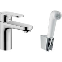 Смеситель для раковины Hansgrohe Vernis Blend 71215000 с гигиеническим душем Хром — фото 1, Смесители для раковины