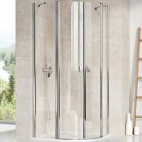 Душевой уголок Ravak Chrome CSKK4 80x80 3Q140C00Z1 профиль Хром стекло Transparent — фото 1, Душевые уголки четверть круга