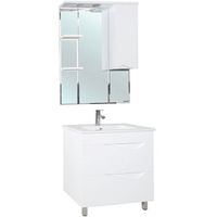 Зеркало со шкафом Bellezza Эйфория 80 R 4916113001017 с подсветкой Белое — фото 2, Мебель для ванной