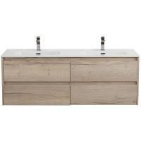 Тумба под раковину BelBagno Kraft 140 KRAFT-1400-4C-SO-2-RGB подвесная Rovere Galifax Bianco — фото 1, Тумбы под раковину