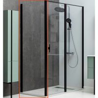 Душевая стенка Allen Brau Priority 80 3.31015.BBA профиль Черный брашированный стекло прозрачное — фото 2, Боковые стенки