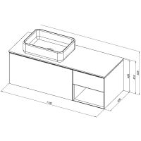 Тумба под раковину Allen Brau Infinity 120 L 1.21006.PWM подвесная Папирус матовый — фото 18, Тумбы под раковину