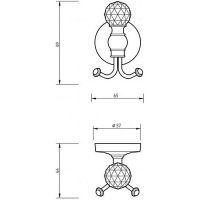 Двойной крючок Migliore Amerida 16563 Бронза с кристаллом Swarovski — фото 5, Крючки для полотенец