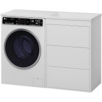 Тумба с раковиной Brevita Grafit 120 R УТ000015421 Белая матовая — фото 1, Тумбы с раковиной