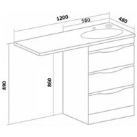 Тумба под раковину Runo Орион 120 УТ000003442 Белая — фото 21, Тумбы под раковину