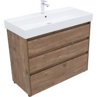 Тумба под раковину Aquanet Nova Lite 100 302480 Дуб рустикальный — фото 2, Мебель для ванной