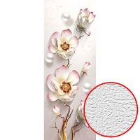 Фотообои Divino T-268 Фактура холст Винил на флизелине (1*2,7) Бежевый/Розовый, Цветы — фото 1, Обои для стен