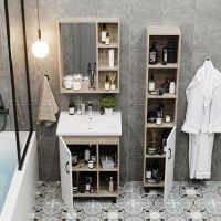 Тумба под раковину Onika Тимбер 60.01 106115 Белый матовый Дуб сонома — фото 5, Мебель для ванной