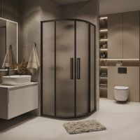 Товар: Душевой уголок Grossman Cosmo 100х100 301.K33.02.1010.21.02 профиль Черный матовый стекло шиншилла - фото 1 Душевой уголок Grossman Cosmo 100х100 301.K33.02.1010.21.02 профиль Черный матовый стекло шиншилла — фото 1, Душевые уголки четверть круга