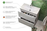 Тумба под раковину Vigo Neo 80 tn.NEO.9696.80.2Y Белая — фото 9, Тумбы под раковину