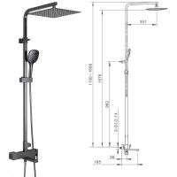 Душевая система Gappo G17-9 G2417-9 Оружейная сталь — фото 3, Душевые стойки