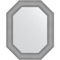 Зеркало Evoform Polygon 76х61 BY 7290 в багетной раме - Серебряная кольчуга 88 мм — фото 1, Мебель для ванной