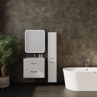 Зеркальный шкаф Style Line Каре 60 L СС-00002370 с подсветкой Белый — фото 14, Мебель для ванной