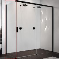 Душевая стенка Novellini Opera 90 L OPEFH89S-1H профиль Черный матовый стекло прозрачное — фото 1, Боковые стенки