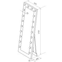 Зеркало Континент 600х1750 ЗГП45 гримерное с подсветкой Черное с механическим выключателем — фото 12, Зеркала в ванную комнату