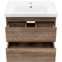 Тумба с раковиной Brevita Dallas 70 УТ000012093 подвесная Дуб Галифакс олово — фото 3, Мебель для ванной