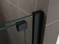 Душевая перегородка Abber Komfort 100 AG09100B профиль Черный стекло прозрачное — фото 4, Душевые перегородки
