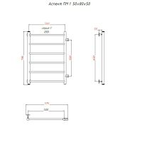 Водяной полотенцесушитель Тругор Аспект 1 ПМ 80x50 Хром — фото 2, Водяные полотенцесушители