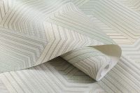 Обои Артекс Каскад 10906-02 Винил на флизелине (1,06*10,05) Зеленый/Бежевый, Геометрия — фото 4, Обои для стен