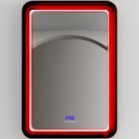 Зеркало Abber Kristall 55 AT6701Rubin с подсветкой с многофункциональной панелью — фото 1, Мебель для ванной