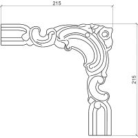 Угловой элемент Европласт 1.52.297 215x21x215 мм — фото 2, Молдинги