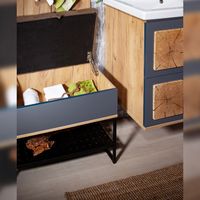 Товар: Банкетка Бриклаер Форест 60 4627125414732 Дуб золотой Антрацит - фото 3 Банкетка Бриклаер Форест 60 4627125414732 Дуб золотой Антрацит — фото 3, Мебель для ванной