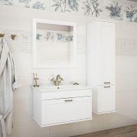 Тумба под раковину Sanflor Ванесса 75 С000005880 подвесная Белая матовая — фото 3, Тумбы под раковину