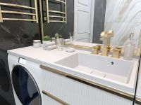 Раковина Paola Magenta 120 R с местом под стиральную машину Белая глянцевая — фото 6, Раковины