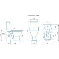 Унитаз компакт Rosa Премьер 4640021064689 Синий кракелюр с бачком и сиденьем — фото 2, Напольные унитазы