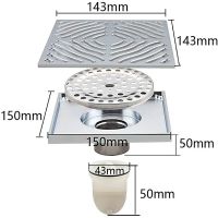 Душевой трап Gappo G81550 с решеткой Хром — фото 11, Трапы для душа