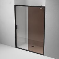 Товар: Душевая дверь AM.PM Gem 150 W90G-150-1-195BBr профиль Черный матовый стекло бронзовое-прозрачное - фото 5 Душевая дверь AM.PM Gem 150 W90G-150-1-195BBr профиль Черный матовый стекло бронзовое-прозрачное — фото 5, Раздвижные душевые двери