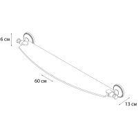 Стеклянная полка Grampus Alfa GR-9503 Бронза — фото 2, Полки для ванной и душа