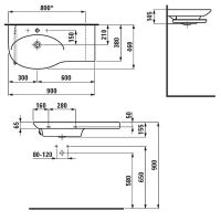 Товар: Раковина Laufen Palace New 90 L 8.1670.2.000.104.1 Белая - фото 4 Раковина Laufen Palace New 90 L 8.1670.2.000.104.1 Белая — фото 4, Раковины подвесные