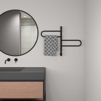 Электрический полотенцесушитель Vincea 44х60 Черный матовый арт-VTD-1R1CBE — фото 2, Электрические полотенцесушители