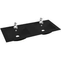 Раковина WeltWasser Deilbach 7506 1202 10000005570 двойная Черная матовая — фото 1, Раковины встраиваемые сверху