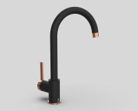 Смеситель для кухни GPD Gildo MTE165-S-R Черный Розовое золото — фото 5, Смесители