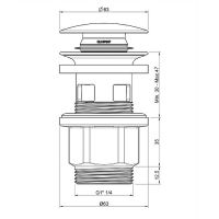Товар: Донный клапан Omnires A64IN click-clack Инокс - фото 2 Донный клапан Omnires A64IN click-clack Инокс — фото 2, Донные клапаны