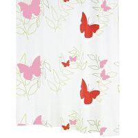 Штора для ванны Ridder Butterflies 180х200 32606 Красная — фото 1, Шторы для ванной
