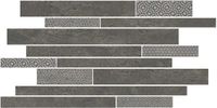 Керамический декор Kerama Marazzi Ламелла серый темный мозаичный SBM011\SG4585 25х50,2 см — фото 1, Керамогранит
