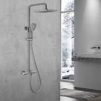 Душевая система Vincea Next VSFS-1N1TGM с термостатом Вороненая сталь — фото 2, Душевые стойки