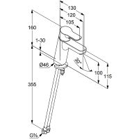 Смеситель для раковины Kludi Pure Easy XL 372920565 Хром — фото 6, Смесители