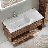 Тумба под раковину Sancos Marmi 1.0 100 L MR1.0100LECH подвесная Дуб чарльстон — фото 6, Мебель для ванной